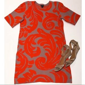 ANN TAYLOR Coral Patterned Ponte Dress